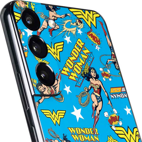 DC Comics Wonder Woman Action pose pattern Galaxy S22 Plus Skin